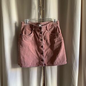 ROXY Pink Corduroy button front skirt
